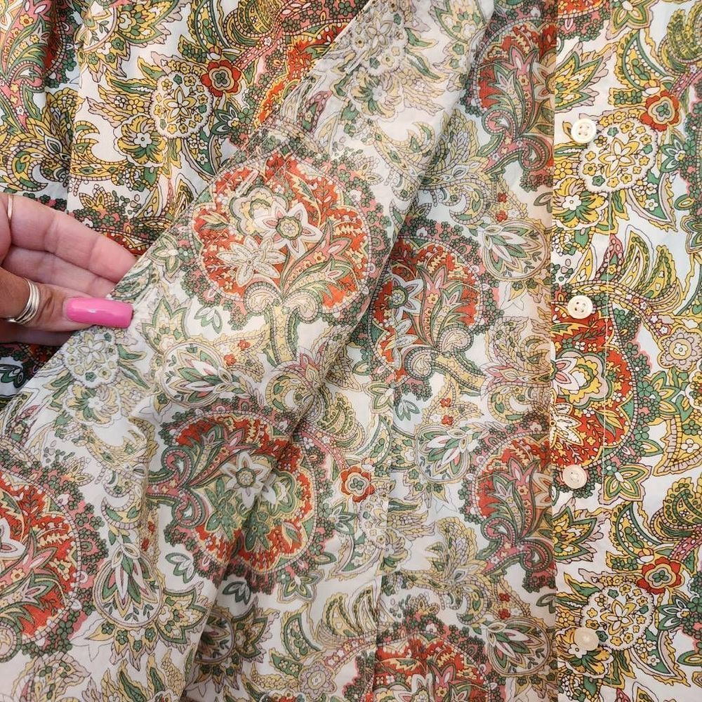 Talbots Paisley Button Down Multi Color Cotton Sh… - image 4